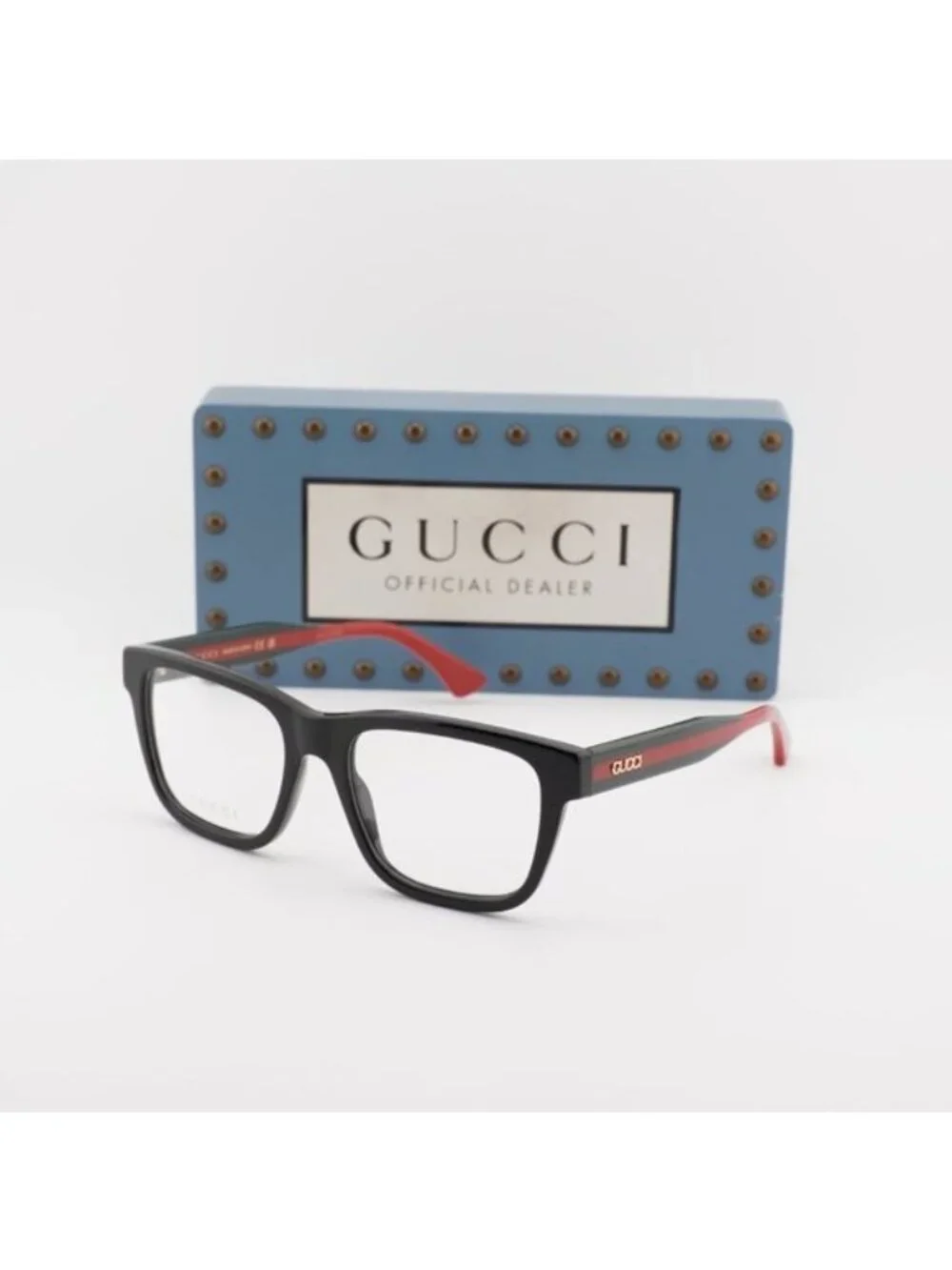 Gucci GG1870O 005 Square Eyeglasses 56mm - Black/Green/Red